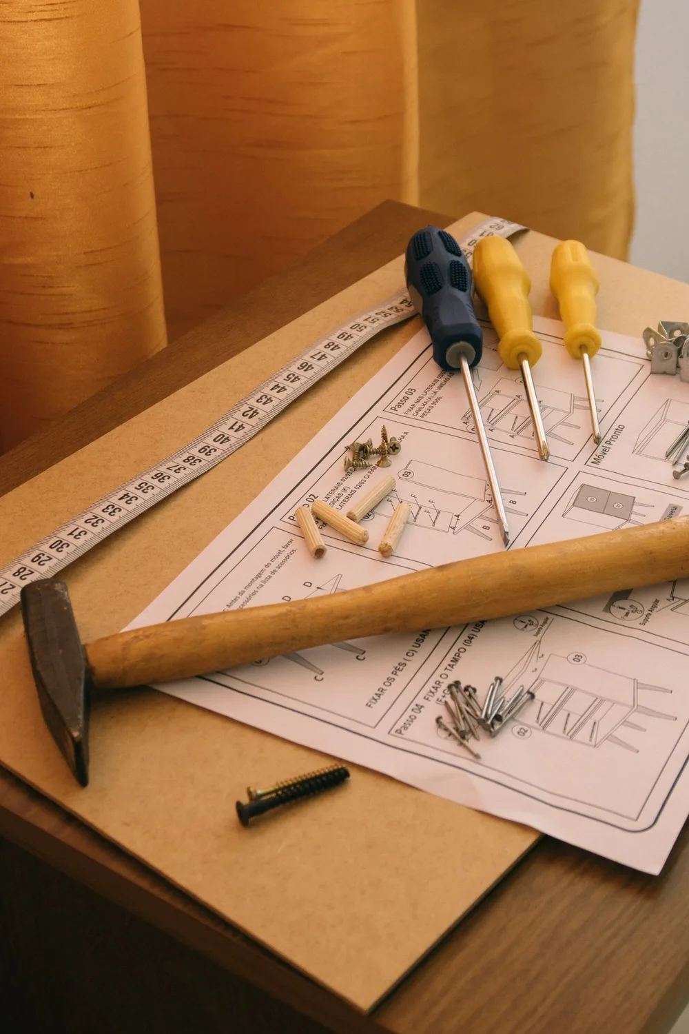 Tools and instructions for flat-pack furniture assembly